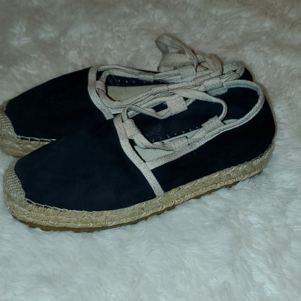 Ralph lauren suede‎ lace-up platform espadrilles
